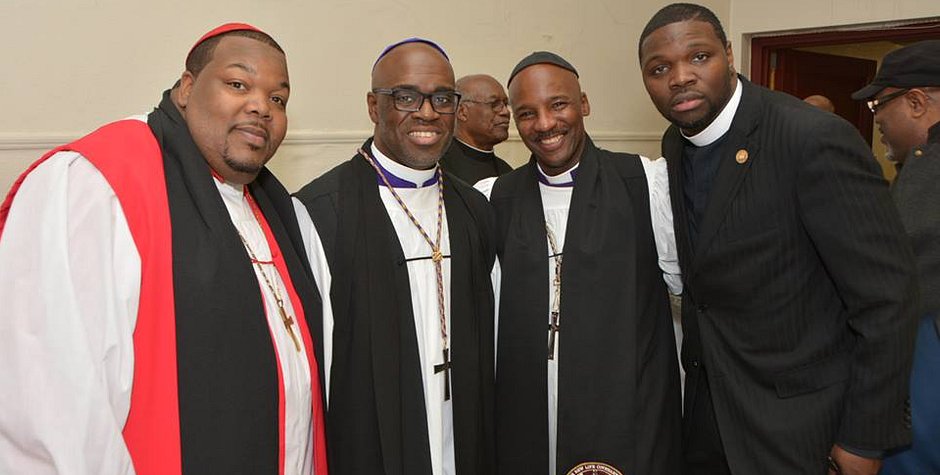 Pastor with the Brothers in Church